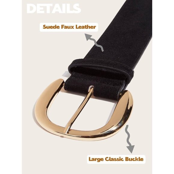 Women\'s Faux Leather Wide Waist Belt with Metal Buckle Casual Formal main image 5